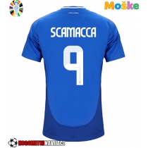 Moške Nogometnih dresov Italija Gianluca Scamacca #9 Domači EP 2024 Kratki rokavi